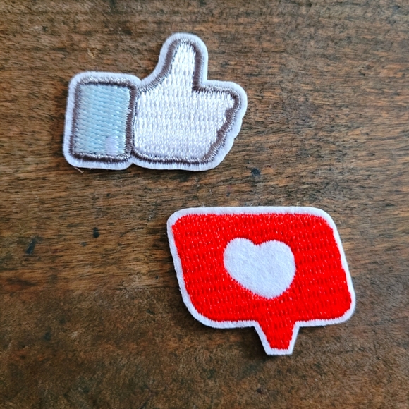 Social Media Likes Facebook Instagram Influencer Patches Set of 2.